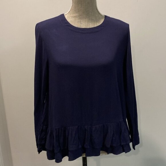Rodebjer Lindy Blue Pablum Frill Long Sleeve Ruffle Tunic - Picture 8 of 15